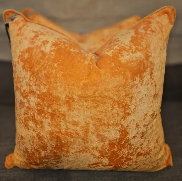ONE - NWT Luxury Velvet Orange Oversized Throw Accent Pillow 24"x24"